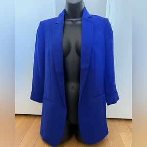 Express Rolled Sleeve Boyfriend Blazer | Sapphire Blue | Size XS
